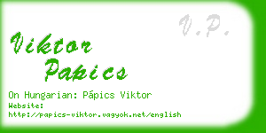 viktor papics business card